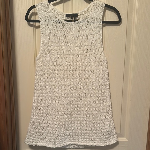 Donna Karen Tops - Cream Smocked Donna Karen Tank Top with Airy Design, size small